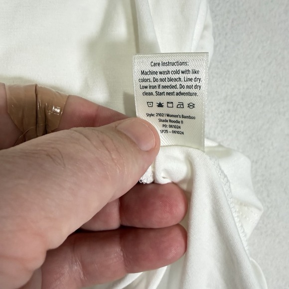 NWT Free Fly Bamboo Shade Hoodie II Lightweight Pullover Womens XL White - Picture 6 of 6